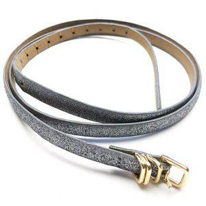 J. Crew Silver Glitter Skinny Belt